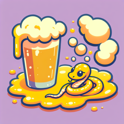 Picture of Snake in a puddle of beer